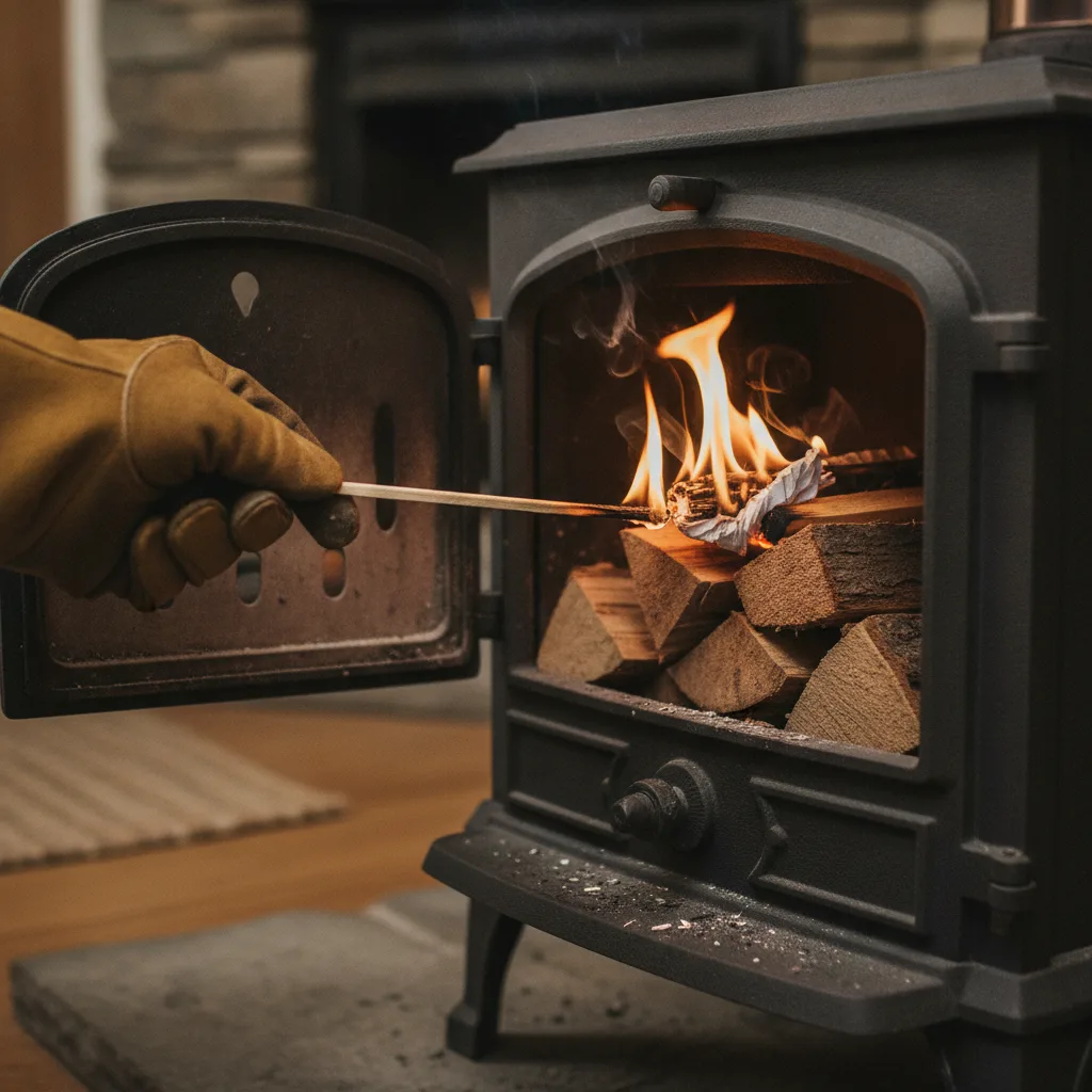 allumer poêle à bois correctement