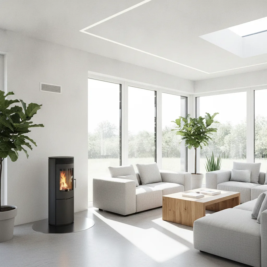 poêle pellets étanche maison passive