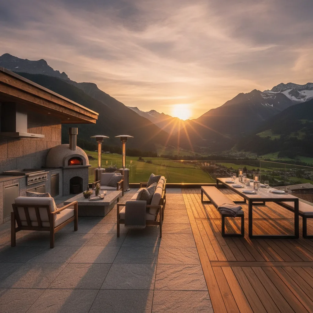 Aménagement terrasse cuisson extérieure Valais – guide 2026 - amenagement terrasse cuisson exterieure valais