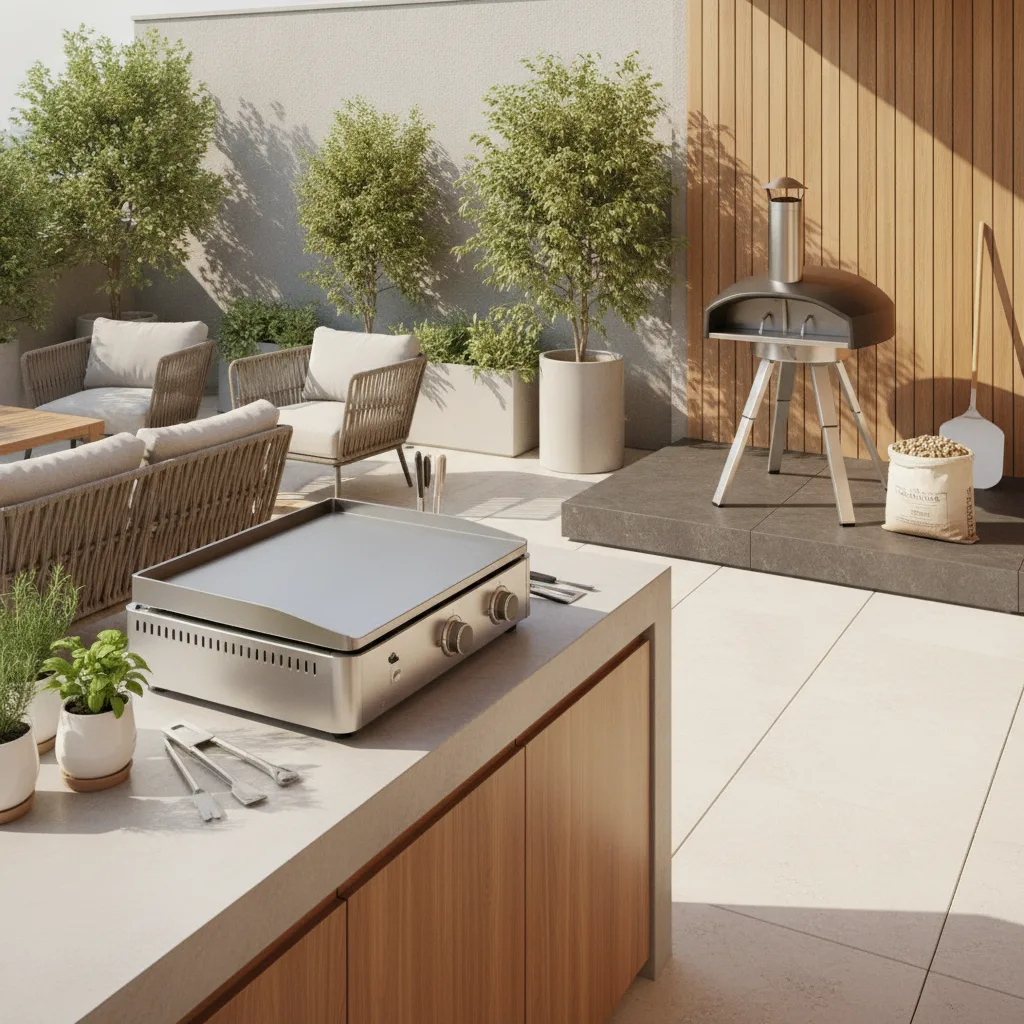 aménagement terrasse cuisson extérieure Valais