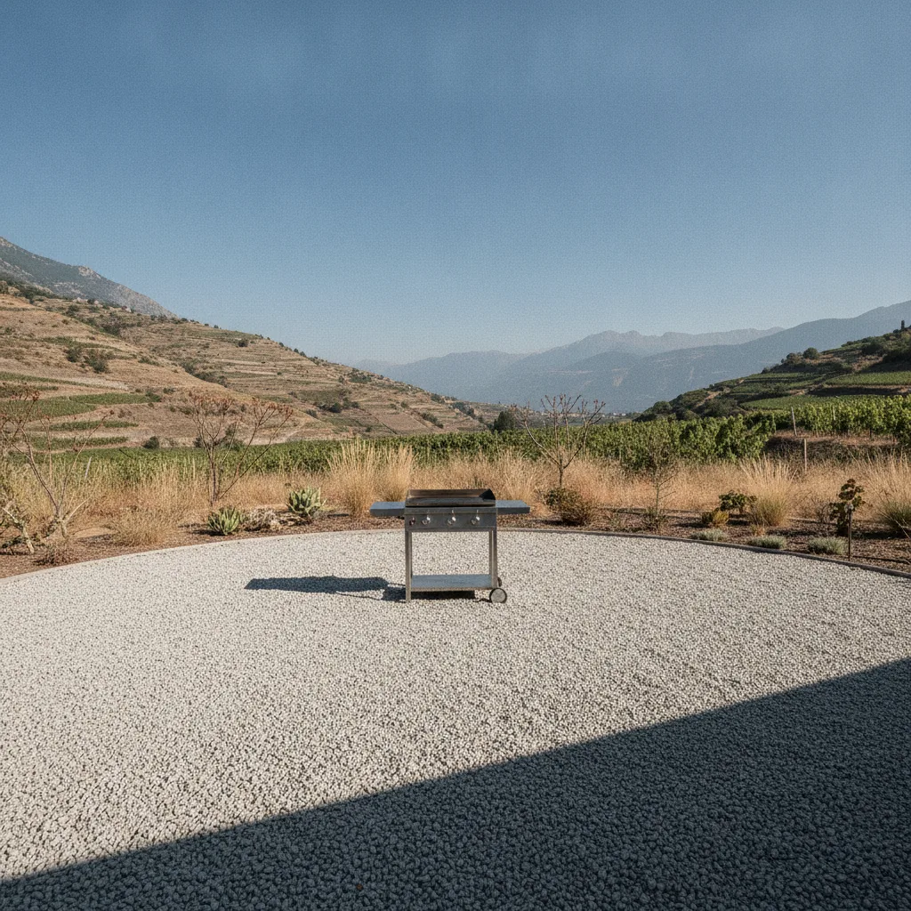 aménagement terrasse cuisson extérieure Valais