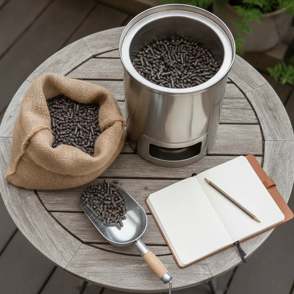 chaufferette extérieure pellets terrasse