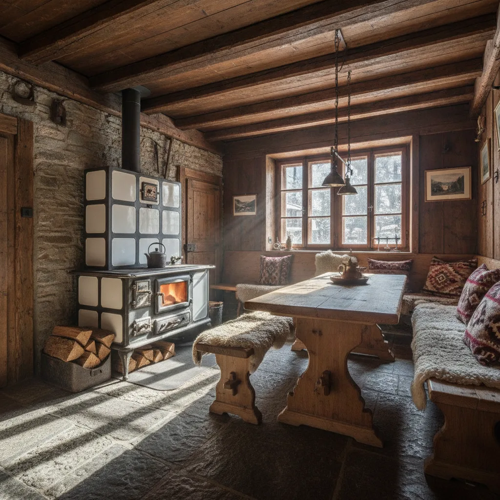 cuisinière à bois chalet montagne