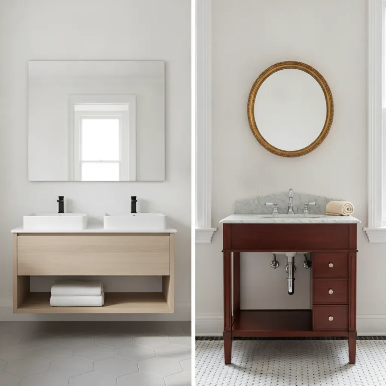 Meuble salle de bain suspendu ou posé, que choisir en 2026 - meuble salle bain suspendu pose