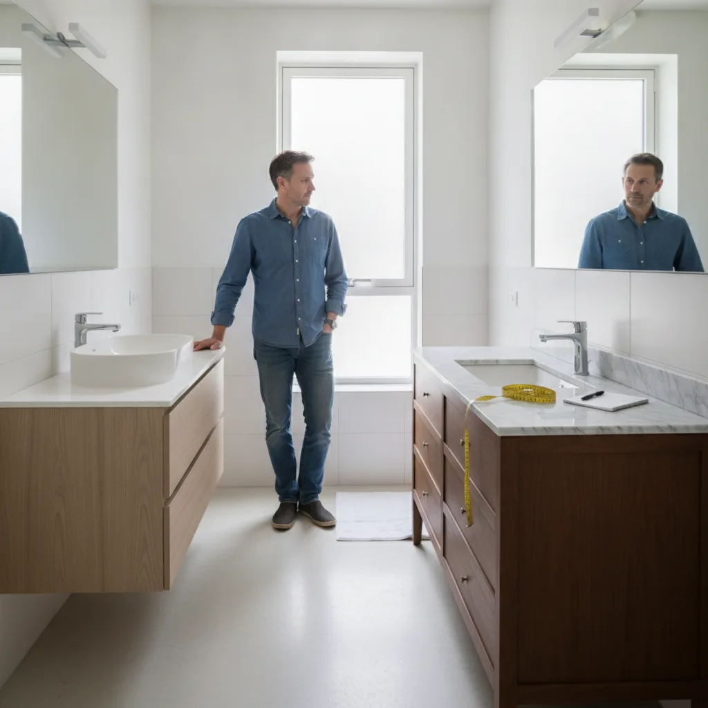 meuble salle de bain suspendu ou posé