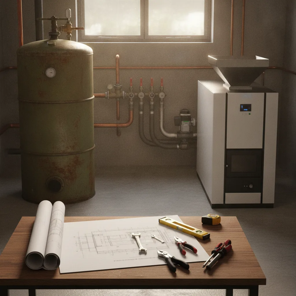 remplacement chaudière mazout pellets processus