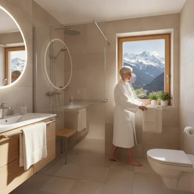 Salle de bain PMR senior Valais, normes et prix 2026 - salle bain pmr senior valais