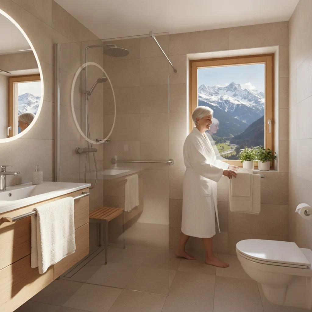 Salle de bain PMR senior Valais, normes et prix 2026 - salle bain pmr senior valais